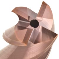 VHM HPC Fräser mit IKZ RG19-99az Schneiden Stirn Ansicht