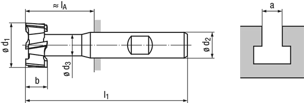 technische Zeichnung T-Nutenfraeser RG30-38