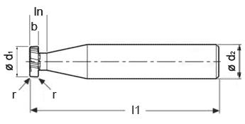 Skizze VHM HSC Schlitzfräser Typ JH790
