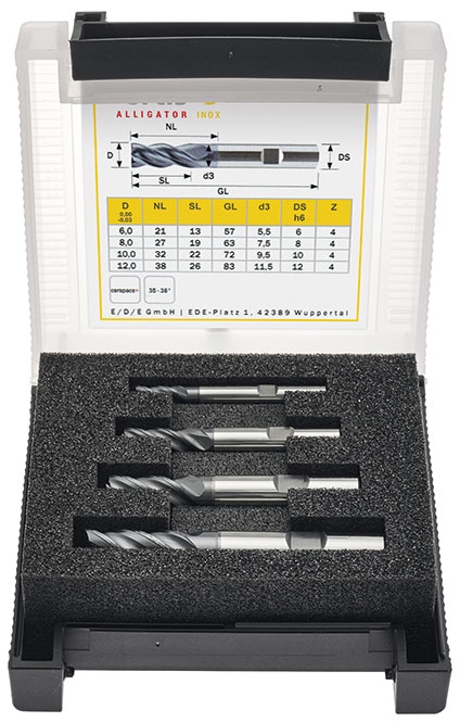VHM Fräser-Set VA Alligator Ø 6-8-10-12 mm 19551999