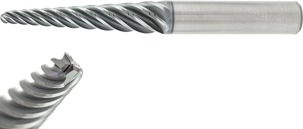 VHM 4° Turbinenfräser, konischer Radiusfräser RG72-550L