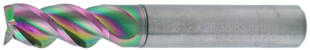 VHM HPC Fräser ALU ohne Fase hp-al3-dlc