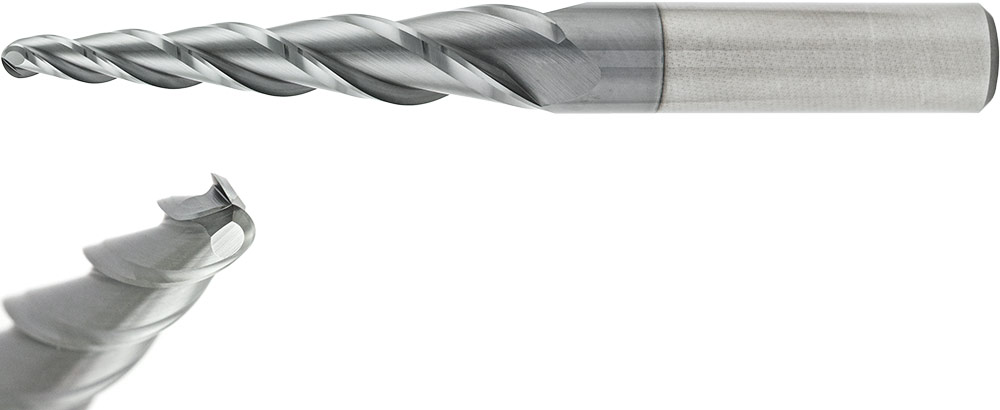 VHM 4° Turbinenfräser, konischer Radiusfräser RG72-570L