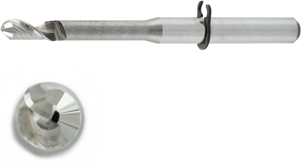 VHM Dental Einzahn-Radiusfräser mit Sicherungsring DEN-R140